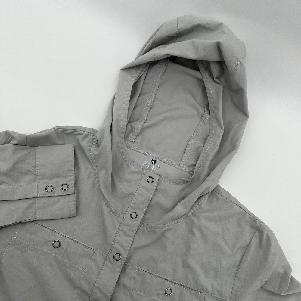 Kuhl‎ Lightweight Hooded Shirt Jacket Snap Button Travel Hiking Womens XS